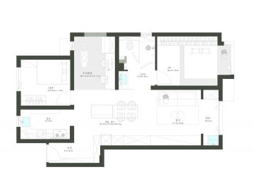 80平三居打造實(shí)用主義+原生自然家